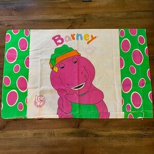 Set of 2, Vintage Barney Standard Pillowcases